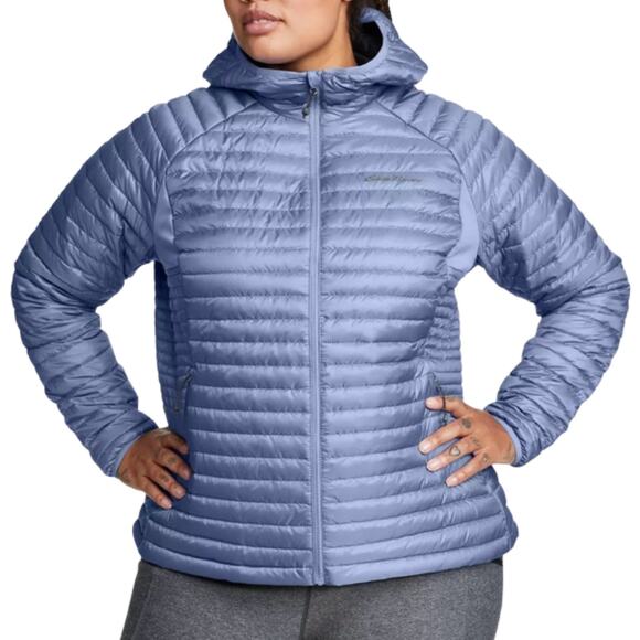 Eddie Bauer Dusty Blue MicroTherm 2.0 Down Collared Jacket Plus Size 3X NEW Tag - Picture 1 of 12
